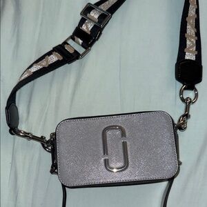 Marc Jacobs wolf grey black beige snapshot Crossbody Bag